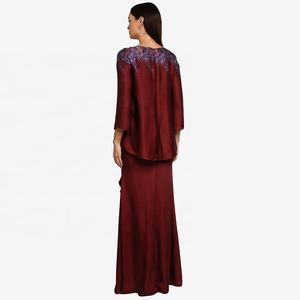 Abaya — robe musulmane à motifs floraux, vêtements islamiques, manches longues, en Satin doux, <span class=keywords><strong>Baju</strong></span> <span class=keywords><strong>Kurung</strong></span> et baja, nouvelle collection - Product Image 2