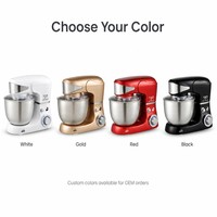 Batteur sur socle électrique professionnel Shinechef 1000W, bol de 5L, design à levage de bol, 6 vitesses, mouvement planétaire, pour pâtisserie domestique, en acier inoxydable
