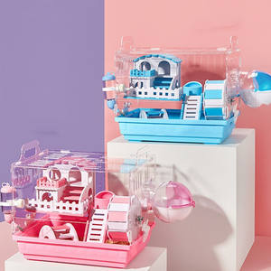 Cage à Hamster transparente en acrylique, 2 couches, petit Animal, hérisson, lapin, cochon d'inde, emballage de Villa, fournitures, ensemble de jouets - Product Image 6