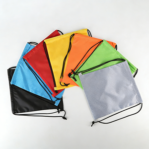 Eco-friendly Customized Promotion Thick <b>Drawstring</b> <b>Backpack</b> Portable Waterproof Sports Gym Polyester Bag with Shoulder Striped - Product Image 3