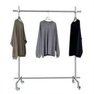 เสื้อสเวตเชิ้ตแขนยาวทรงโอเวอร์ไซส์สำหรับผู้ชาย คอทรงโอ สีพื้น ผ้าถัก สวมใส่สบายๆ สำหรับฤดูใบไม้ร่วง ผลิตจากผ้าฝ้าย 100% ระบายอากาศได้ดี - Product Image 1