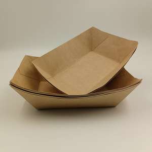 Caja de bandejas de papel con forma de barco de papel Kraft desechable de alta calidad para fruta - Product Image 4