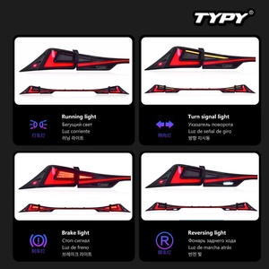 TYPY Applicable Lexus IS Through Taillight Assembly Modified LED Running <b>Lights</b> Water Flow Steering <b>Light</b> Brake 2013-2019 - Product Image 2