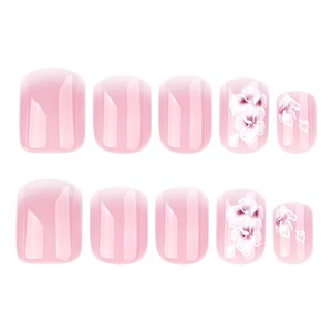 24pcs 3828 3D Klasik PMMA Desain Bunga Kuku Pendek Persegi Kuku Palsu Kuku Buatan Kustomisasi - Product Image 5