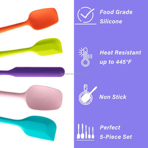 Espátulas de silicona, espátulas de goma resistentes al calor, núcleo antiadherente, espátula flexible sin costuras - Product Image 3