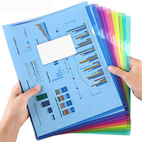 Pochette de documents transparente A4 personnalisée en plastique PP PVC Fournitures de bureau transparentes en forme de L avec logo personnalisé Motif de sac