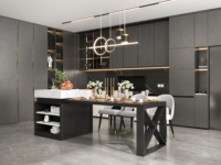 Modernes Esszimmer Moderne Acryl-Schrank tür Modularer Lack grill Design Glastür Wand Küchen schrank