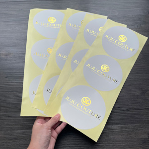 Autocollants personnalisés en feuille d'or imperméables - Autocollants personnalisés, étiquettes rondes avec logo pour l'emballage de la marque - Product Image 6