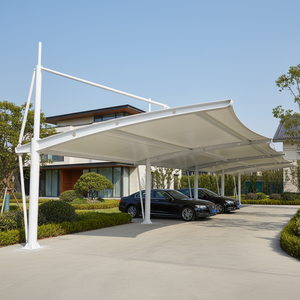 New Design PVDF Pull Rod Carport Garage Shed <b>Canopy</b> <b>Tent</b> Steel Structure Tensile Membrane Roof Fire Resistant Eco Friendly Pull - Product Image 2