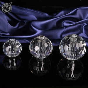 MH-BL109 Personalized Crystal <strong>Ball</strong> Clear Glass Faceted Crystal <strong>Sphere</strong> <strong>Ball</strong> with a Hole - Product Image 1