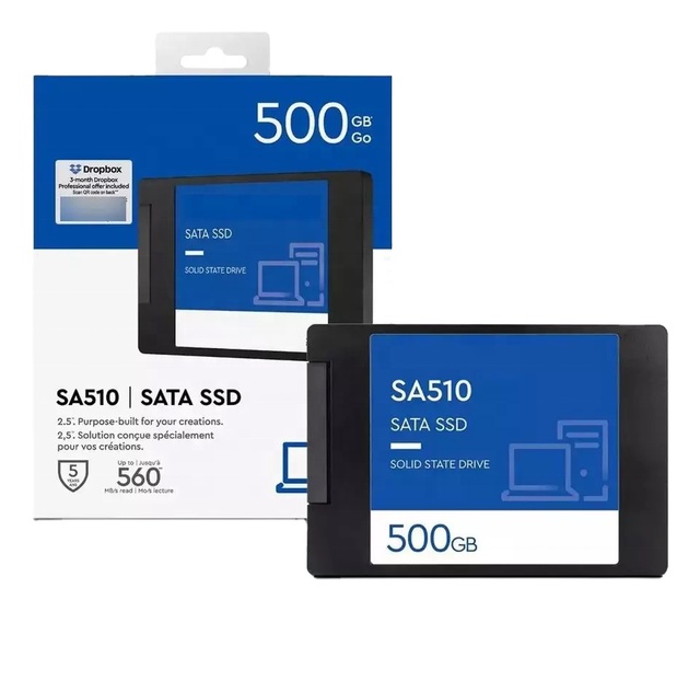 Duro Western D Original Chip Blue 500GB 1TB SATA 3.0 SSD for Laptop 2.5" Internal Read 500-570MB/s Write 400-470MB/s