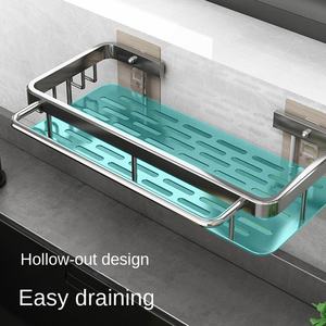 Lỗ không gian nhôm kim loại phòng tắm lưu trữ Kệ hút cup sẵn sàng để sử dụng nhà bếp lưu trữ nước khay phù hợp treo tường khay - Product Image 3
