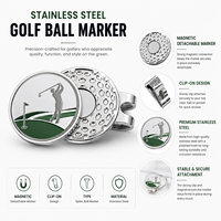 Marqueur de balle de golf personnalisé à clipser sur chapeau, en acier inoxydable, aimant puissant, design teinté, personnalisable, professionnel, durable et léger