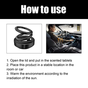 Modern Eco-Friendly Plastic Universal Fit <b>Car</b> Perfume Aromatherapy Double-Ring Solar Suspension Rotating <b>Ornaments</b> Freshener - Product Image 5