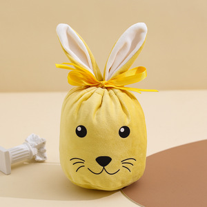 Cadeaux et Faveurs de Pâques : Sachets <span class=keywords><strong>en</strong></span> Peluche Colorés à Cordon Coulissant, Sacs à Bonbons Festifs Lapin de Pâques - Product Image 5