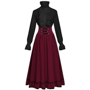 Conjunto de 2 Piezas de Camisa y Falda Elegante para Mujer, Estilo Victoriano, <span class=keywords><strong>Medieval</strong></span> y Renacentista, WDEC-050 - Product Image 6