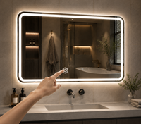 Miroir intelligent de salle de bain avec rangement, éclairage LED, anti-buée, commande tactile, miroir mural avec armoire