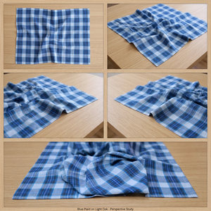 Factory Wholesale Eco Fabric Corner 100% Organic Khadi Cotton Fabric Medium Weight Handwoven Blue Checkered Breathable Quick-Dry - Product Image 2