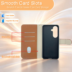 Custodia a Portafoglio in Pelle PU Effetto Litchi con Scomparti Multipli per Carte, Chiusura a Scatto, Funzione Stand e Protezione Antiurto per iPhone 17 Pro - Product Image 3
