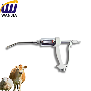 WANJIA 獣医用ドレンチャーガン 連続自動注射器 調整可能な金属製投薬ツール 牛 羊 家禽のワクチン接種用 - Product Image 1