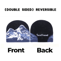 Bonnet tricoté réversible double face en jacquard à motif lettres, unisexe, style streetwear hiver, avec étiquettes logo personnalisées, vente en gros