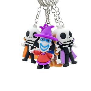 Llavero de PVC 3D de dibujos animados de Lawingift, diseño de Halloween y Navidad, Pesadilla Antes de Navidad, material de plástico y metal, para mochila escolar - Product Image 1