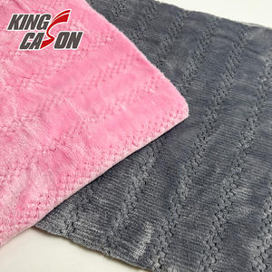 KINGCASON OEM/ODM Tecido Couleur 2.4m Personnalisé Rose Gris Solide Jacquard Polyester Corail Flanelle Polaire pour l'<span class=keywords><strong>Egypte</strong></span> Inde Marché - Product Image 5