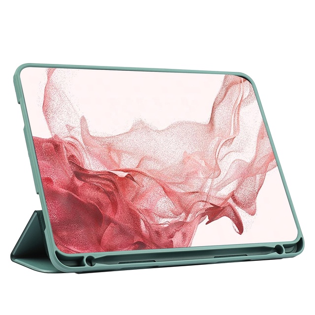 Leather Case for Samsung Tab S8 Plus Magnetic Full Cover Leather TPU Case with Pen Slot Intelligent LSeep Stand