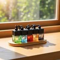 Flacon diffuseur de voiture vide en verre carré de 8 ml avec cordelette et bouchon à vis pour parfum et aromathérapie, noir