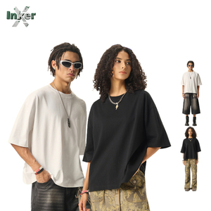 T-shirt de sport unisexe surdimensionné en tricot de haute qualité Bapeed avec imprimé étoile, manches courtes, tissu 305g - Product Image 5