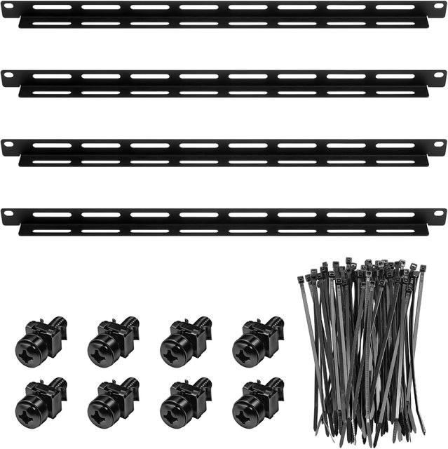 19 in Rack Cable Management Kit with Open Frame Enclosure Network Cabinet Mount Wire Management
