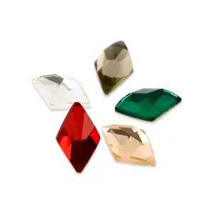 Baratos por atacado de gemstone Solta pérolas rhombus forma facetada corte plano de volta soltas para fazer jóias