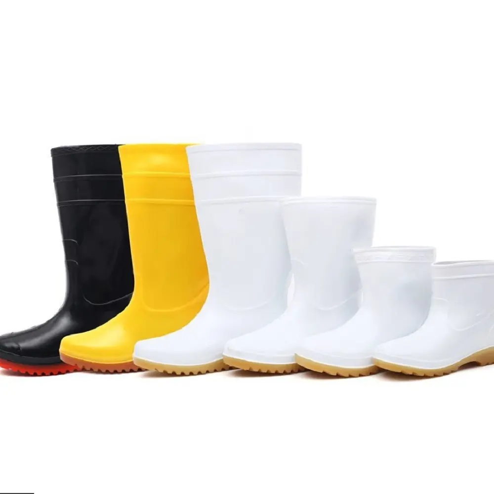 China fábrica de alta qualidade chuva botas homens anti-derrapante chuva pvc botas homens de borracha impermeável chuva botas para o trabalhador