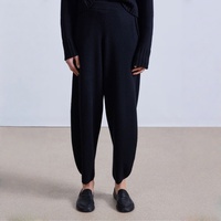 Ensemble deux pièces en maille ample pour femme, col rabattu, pull et pantalon, collection automne-hiver, vente en gros personnalisée OEM