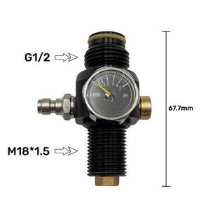 Mini Regulador de Presión para Cilindro de CO2, Entrada 3000psi, Salida 800psi, con Rosca M18*1.5 - Product Image 1