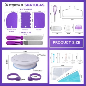 Kit d'outils de décoration de gâteaux écologiques en plastique 137/110/84 pièces, ustensiles de pâtisserie, support tournant, douilles à pâtisserie - Product Image 5
