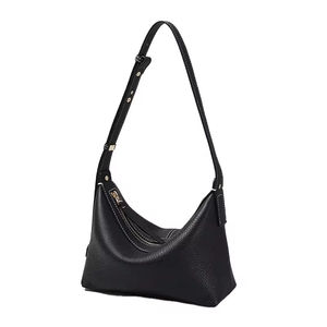 Bolso bandolera Hobo de cuero genuino para mujer de estilo Vintage elegante, diseño de moda de fábrica personalizable, bolso de hombro para mujer - Product Image 2