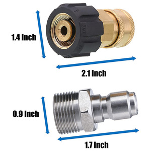 Sulai Machinery High <b>Pressure</b> <b>Washer</b> Hose <b>Adapter</b> 3/8 Thread Male Female Quick Connect Fitting Stainless Steel Copper - Product Image 4