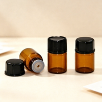 Flacon échantillon en verre ambré transparent 1ml 2ml 3ml 5ml, flacon en verre vide pour parfum, huile essentielle, sérum, emballage cosmétique de voyage