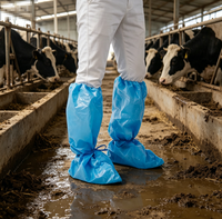 Surchaussures sanitaires jetables pour l'agriculture, protections de pieds élastiques et imperméables pour la désinfection des exploitations agricoles, la quarantaine et les contrôles vétérinaires