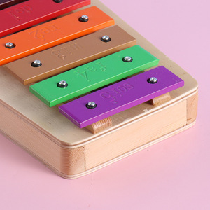 Glockenspiel Xylophone en métal et bois, 15 tons colorés, instrument de percussion pour enfants, jouet musical d'éveil, vente en gros - Product Image 4