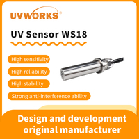 Analyseur de fluorescence en ligne WS18-U24, capteur à axe en acier inoxydable, 254 nm, 20 50 200 500 MW/cm2, DC 12V, capteur UV, UVWORKS