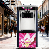 Nieuwe commerciële softijsmachine 18-20L/u, automatisch, hoge productiviteit, 110V/220V voor foodtruck, fruit, melk, water