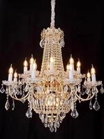 Lustre en cristal de style européen, suspension de 95 cm de diamètre et 90 cm de hauteur pour salons à plafond haut, halls d'hôtel, villas