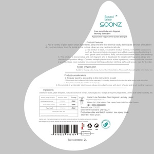 Detersivo Liquido per Bucato Ipoallergenico e Antibatterico Senza Profumo da 2kg per <span class=keywords><strong>Neonati</strong></span> e Bambini, Rimuove Germi e Macchie, Confezione Intera - Product Image 3