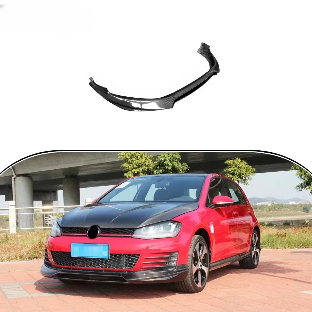 Splitter labbro paraurti anteriore in fibra di carbonio per VW GOLF VII 7 GTI 2014 up