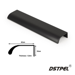 Yatak Odası Siyah Modern Gizli Alüminyum L Şeklinde Parmak Kenarı Çekme Kolu Dolaplar, Şifonyerler, Mutfak, Oturma Odası, Otel 5 inç - Product Image 2