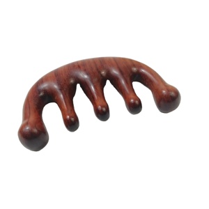 Pettine per massaggio in legno per terapia di massaggio del cuoio capelluto della testa del canale meridiano nessun pettine in legno di sandalo verde statico - Product Image 2