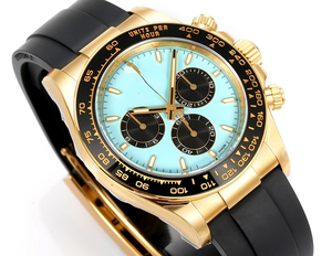 Luxury Fashion Creative Blue Waterproof Luminous Pointer 40mm Diameter Stainless Steel <b>Rubber</b> Strap Men's Mechanical <b>Watch</b> - Product Image 2