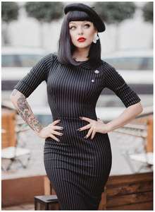 Boutique Robe fourreau fourreau <span class=keywords><strong>vintage</strong></span> à col claudine et demi-manches style années <span class=keywords><strong>50</strong></span> pour femmes - Product Image 2